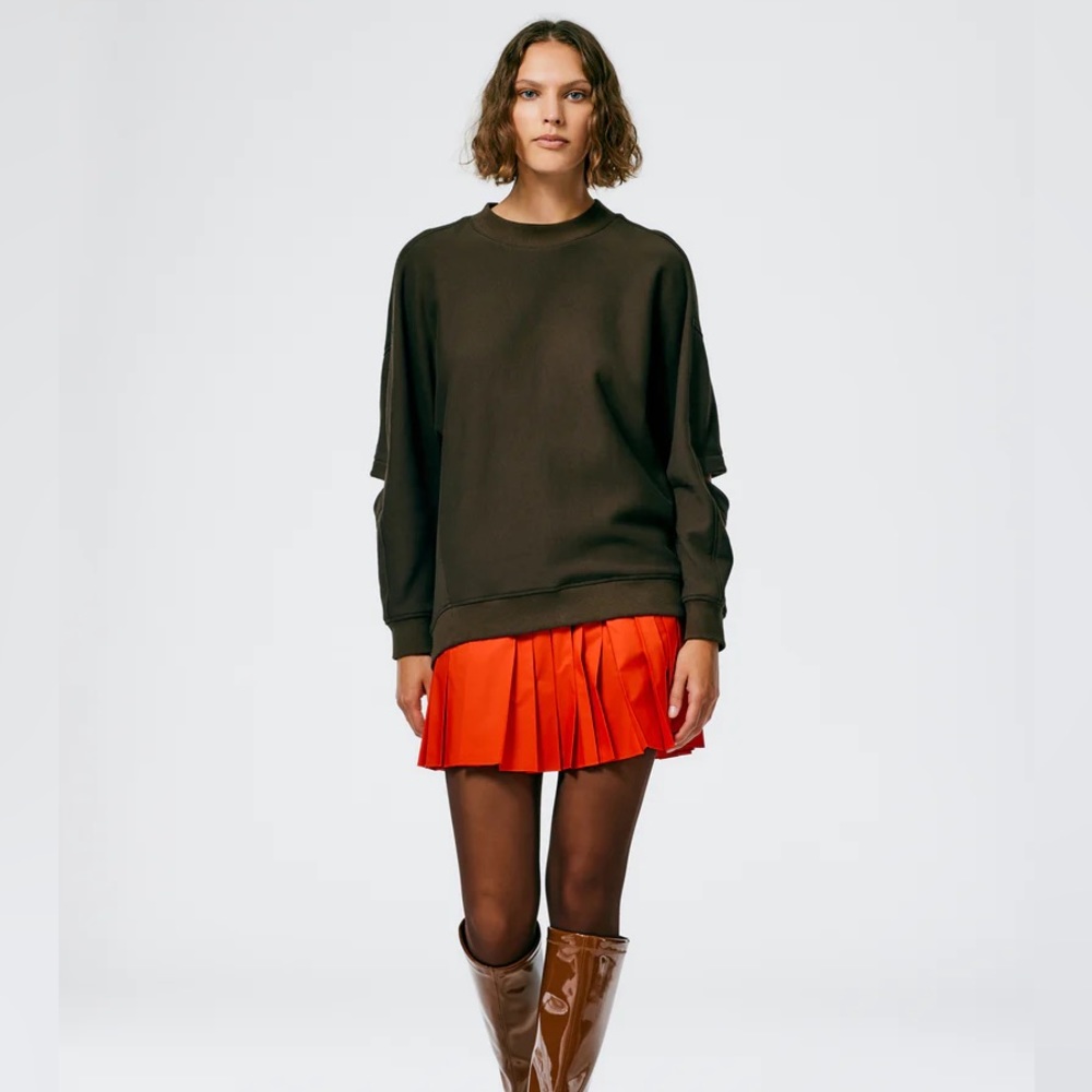 NWOT Tibi Sporty Nylon Pleated Mini Skirt